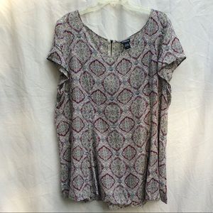 Torrid Tunic Short Sleeve Print Top Size 2